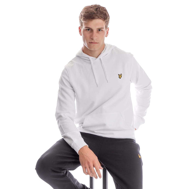 White - Lifestyle - Lyle & Scott Mens Logo Loop Back Hoodie