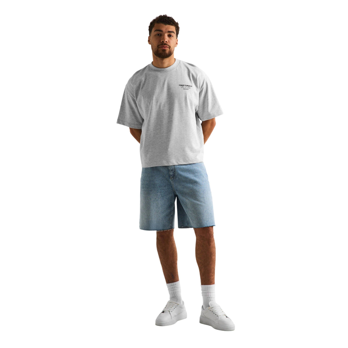 Green-Grey Marl - Pack Shot - Couture Club Mens Oversized T-Shirt