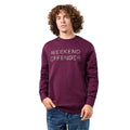 Berry - Side - Weekend Offender Mens Warwick Crew Neck Sweatshirt