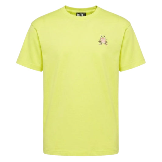Yellow - Front - Diesel Mens T-Norm Frog T-Shirt