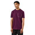 Berry - Side - Weekend Offender Mens Sutton Checked Chest Pocket T-Shirt