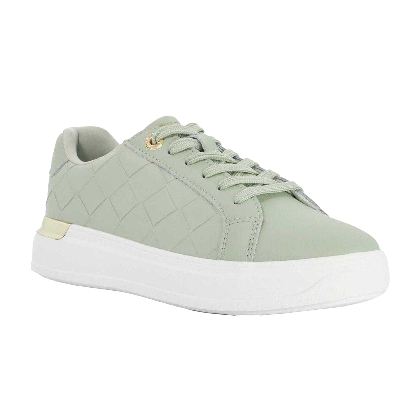 Green - Pack Shot - Dune London Womens-Ladies Eave Leather Trainers