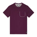 Berry - Front - Weekend Offender Mens Sutton Checked Chest Pocket T-Shirt