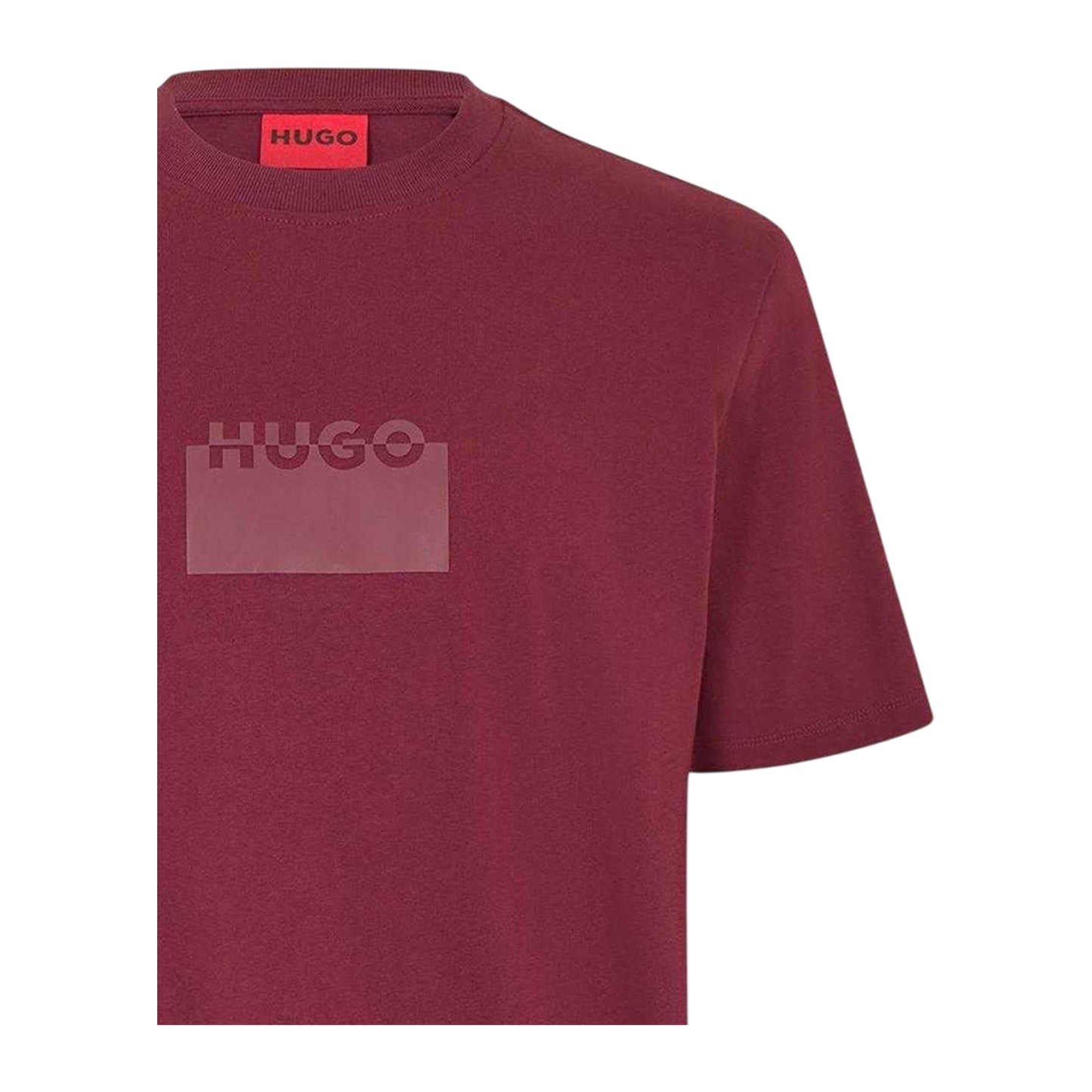Dark Red - Side - Hugo Mens Delastio Regular T-Shirt