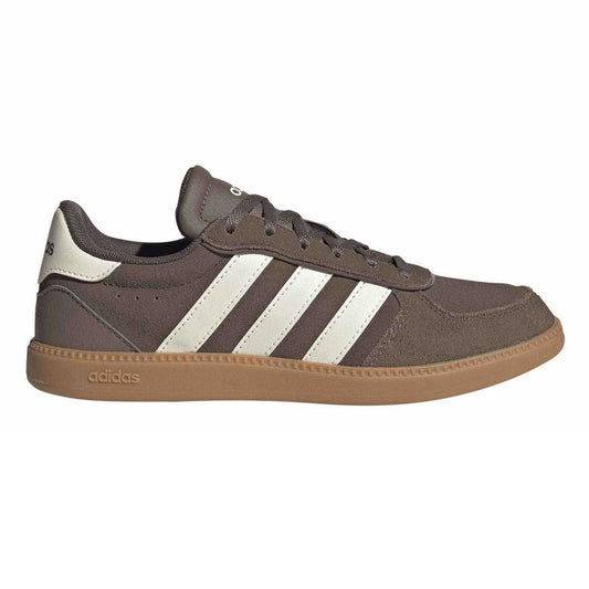 Olive Strata - Front - Adidas Childrens-Kids Breaknet Suede Trainers