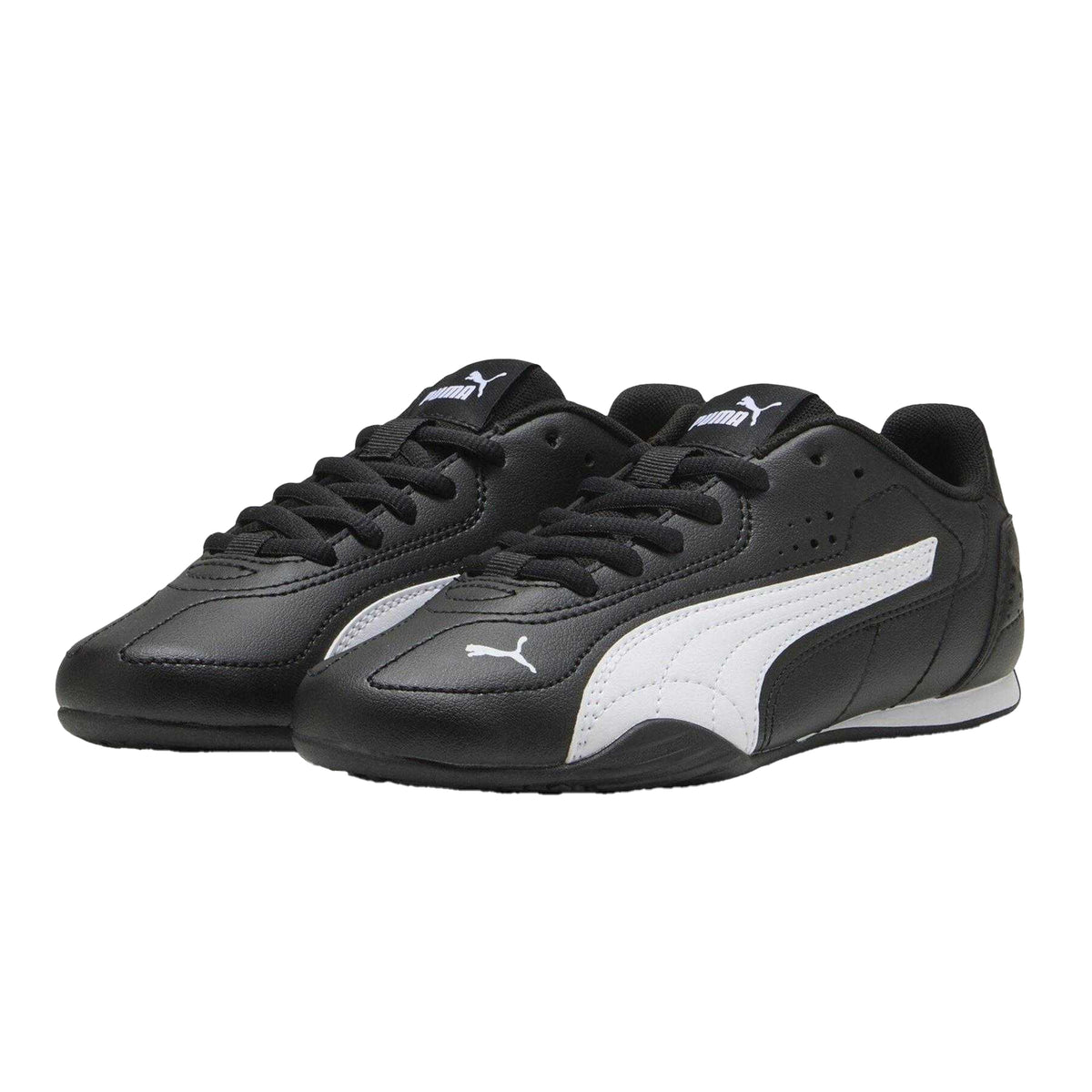 Black-White - Close up - Puma Childrens-Kids Catch Trainers