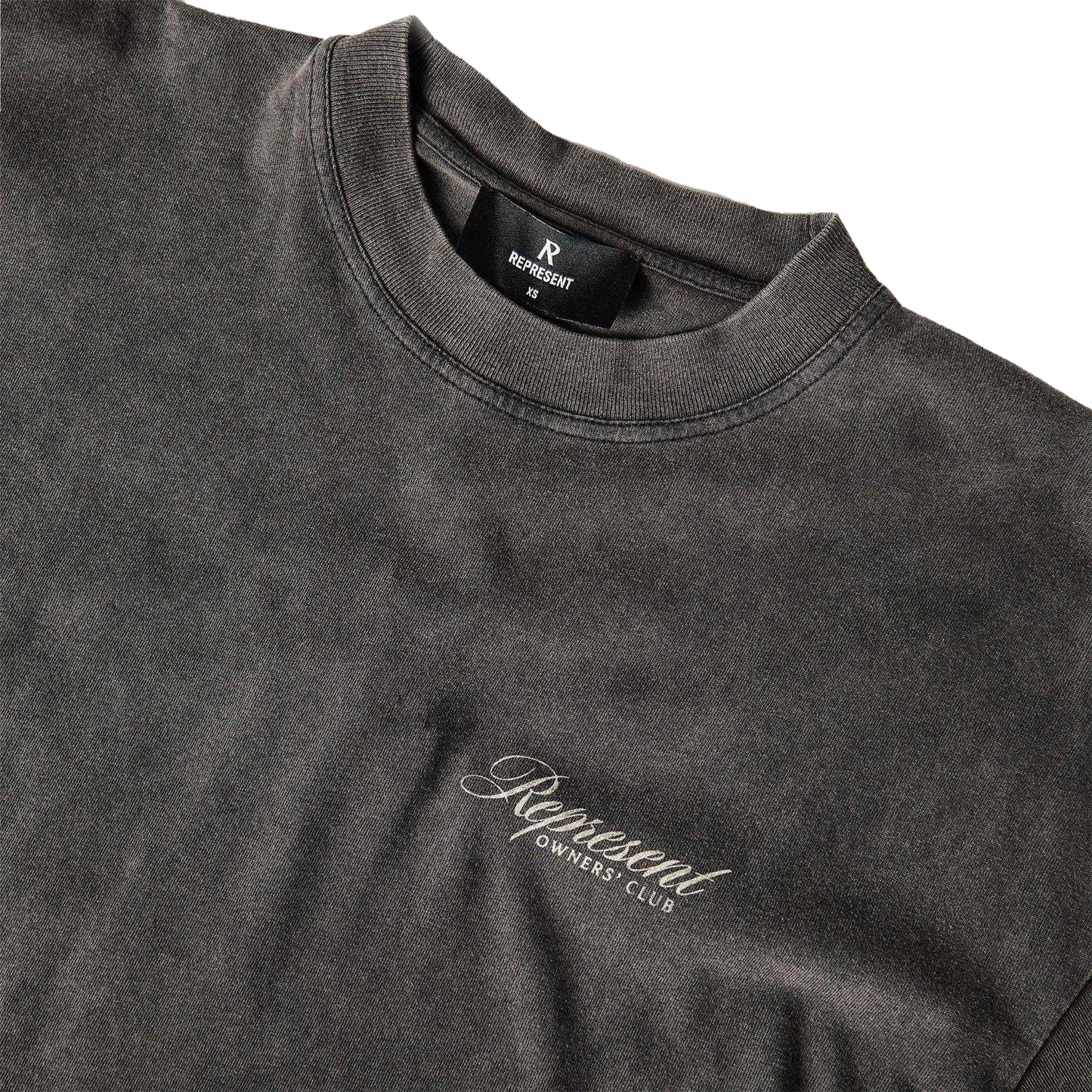 Vintage Grey - Side - Represent Mens OC Script Oversized T-Shirt