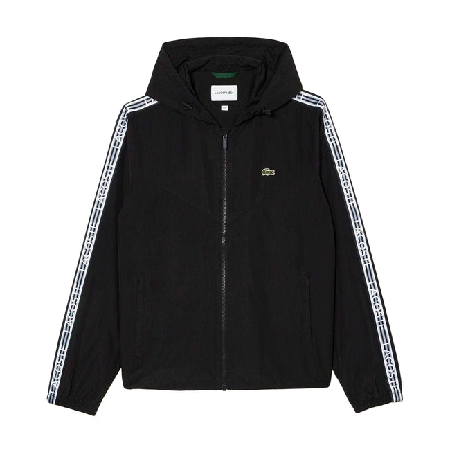 Black - Front - Lacoste Mens Recycled Polyester Track Jacket