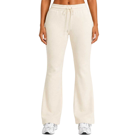 Cream - Front - I Saw It First Womens-Ladies Flared Open Hem Relaxed Fit Joggers