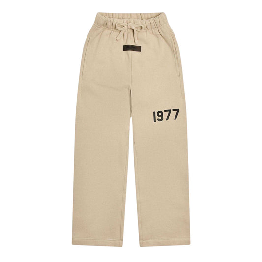 Wheat - Front - Fear Of God Essentials Childrens-Kids Fleece Relax Relaxed Fit Jogging Bottoms