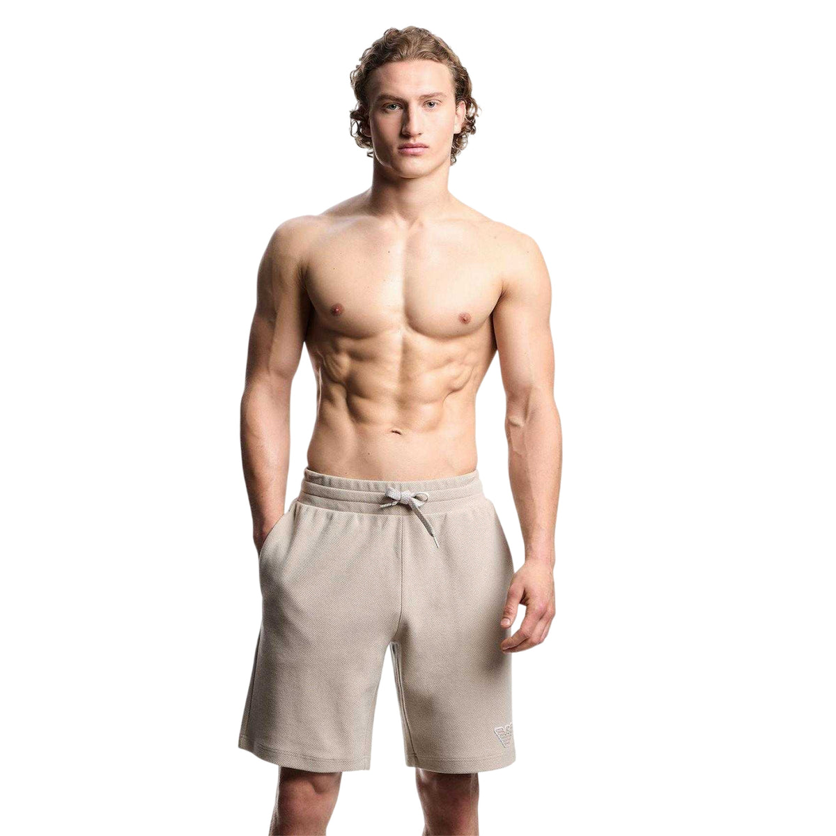 Nut - Side - Emporio Armani EA7 Mens Lightweight Sweat Shorts