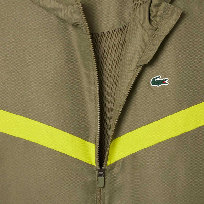 Khaki Green - Pack Shot - Lacoste Mens Monogram Tennis Track Jacket