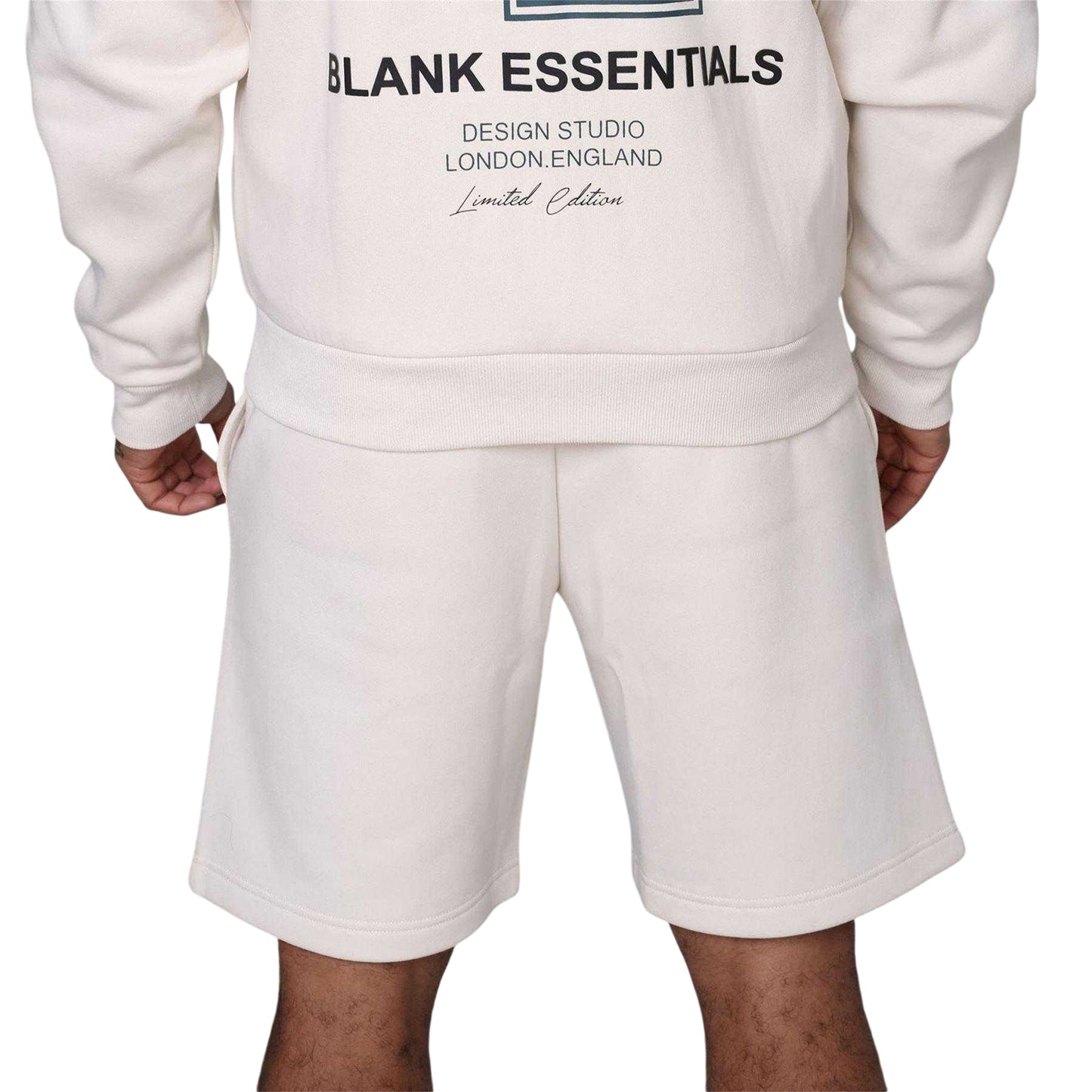 Bone - Lifestyle - Blank Essentials Mens Fleece Collegiate Logo Tapered Sweat Shorts