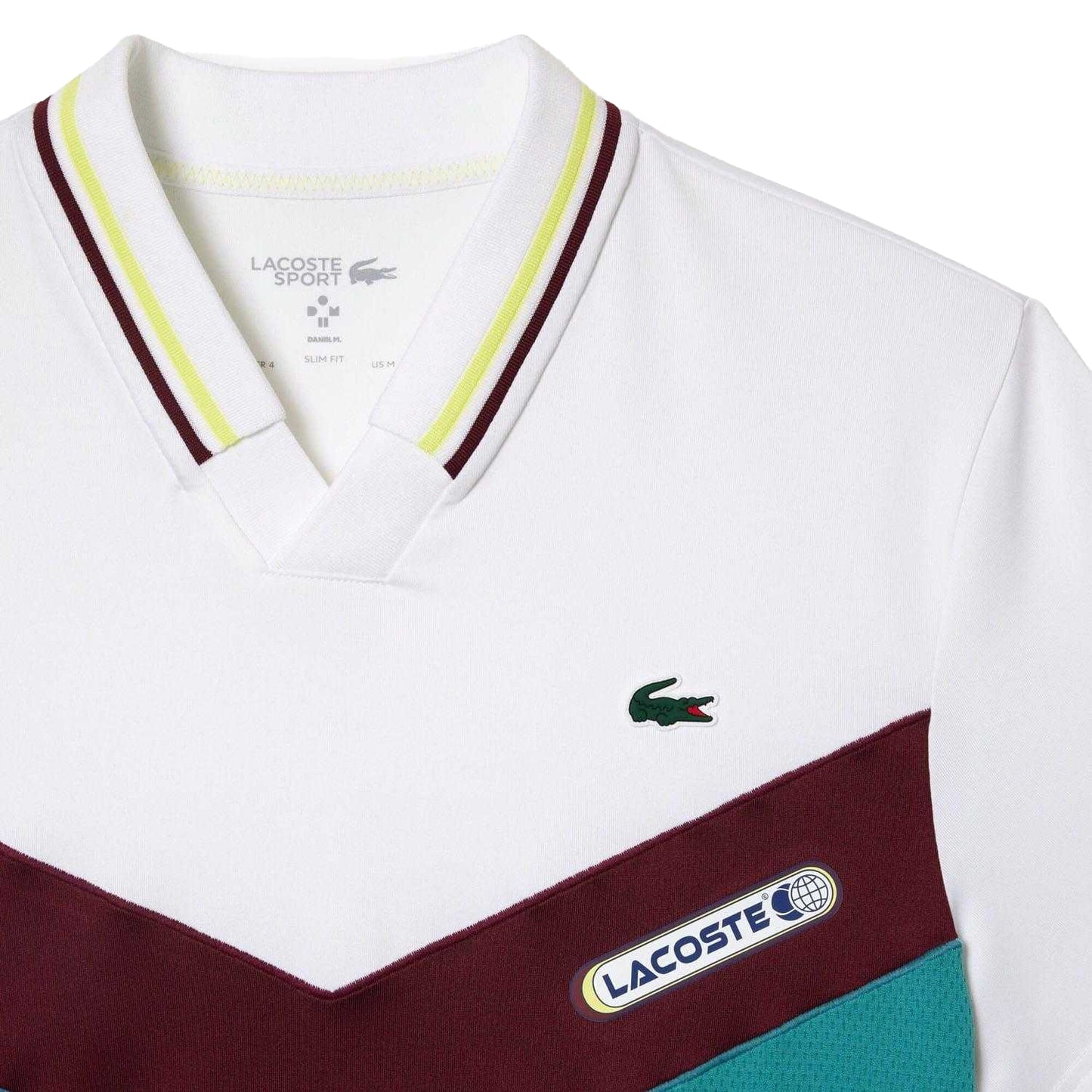 White-Blue - Pack Shot - Lacoste Mens Daniil Medvedev Seamless Tennis Polo Shirt