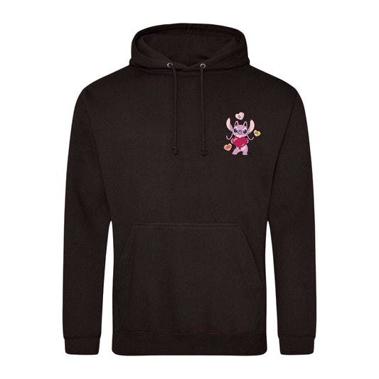 Black - Front - Lilo & Stitch Mens Angel Energy Heart Hoodie
