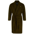 Green - Front - Lyle & Scott Mens Logo Towelling Dressing Gown