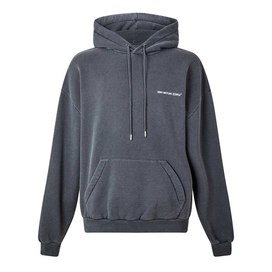 Charcoal - Front - MKI MIYUKI ZOKU Mens Logo Oversized Hoodie