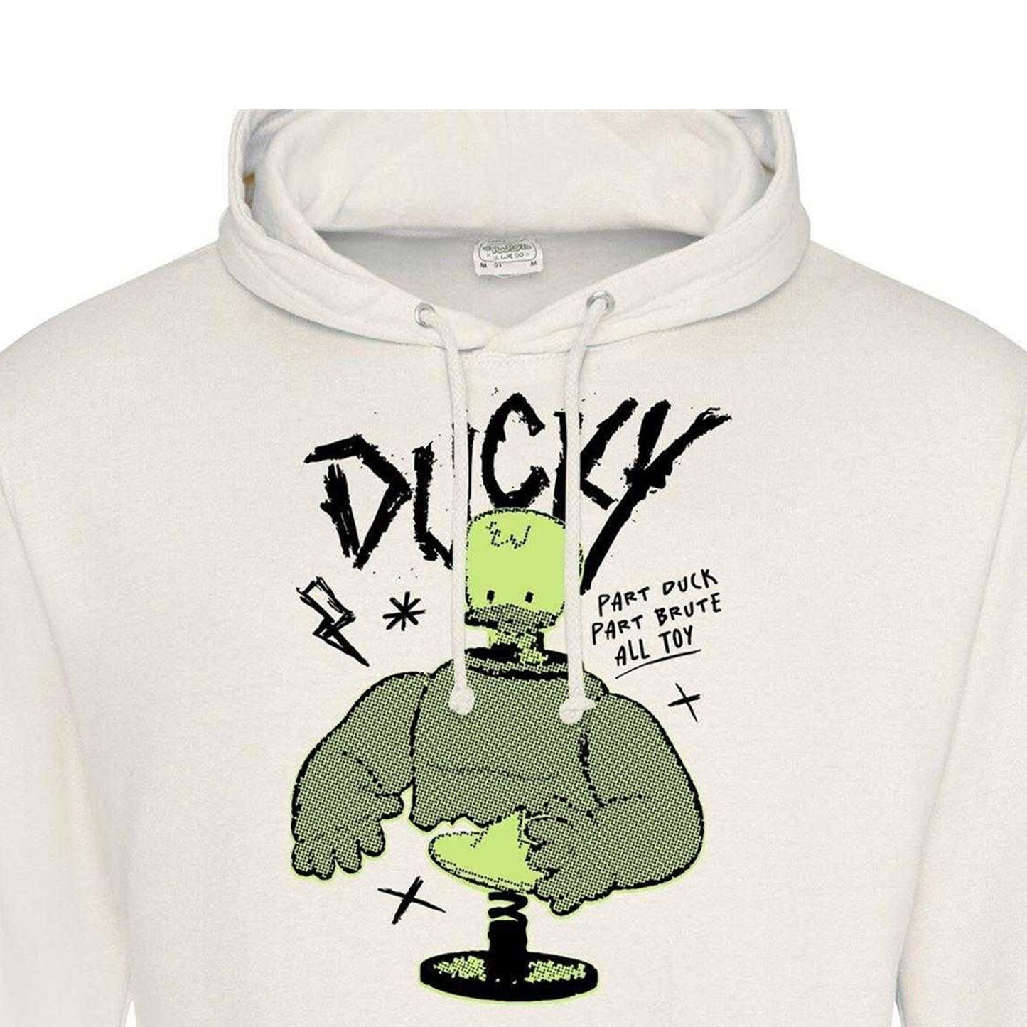 White - Side - Toy Story 4 Mens Ducky Cotton Blend Hoodie