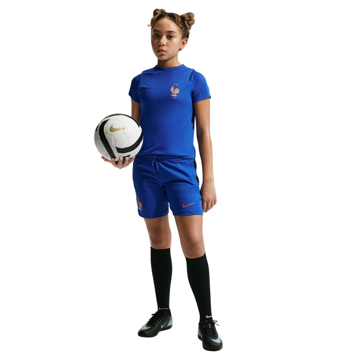 Blue-White - Lifestyle - Nike Childrens-Kids 2026-27 France Short-Sleeved T-Shirt