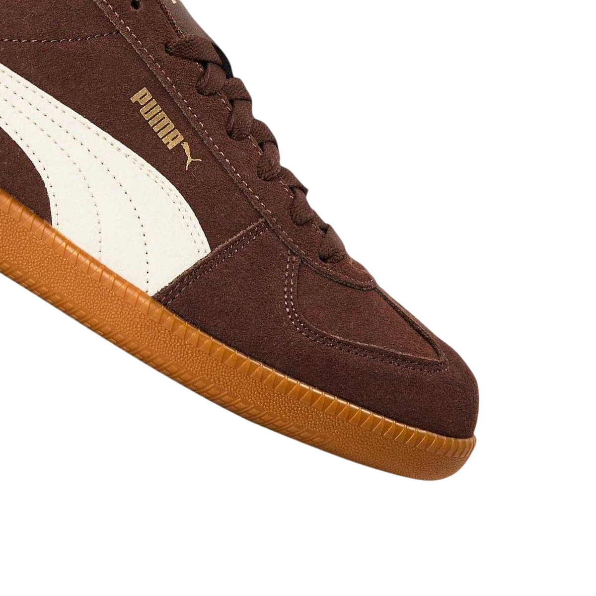 Brown-White-Gum - Pack Shot - Puma Mens Club Suede Trainers
