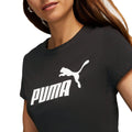 Black - Side - Puma Womens-Ladies Essential Logo T-Shirt