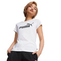 White - Pack Shot - Puma Womens-Ladies Essential Logo T-Shirt