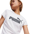 White - Side - Puma Womens-Ladies Essential Logo T-Shirt