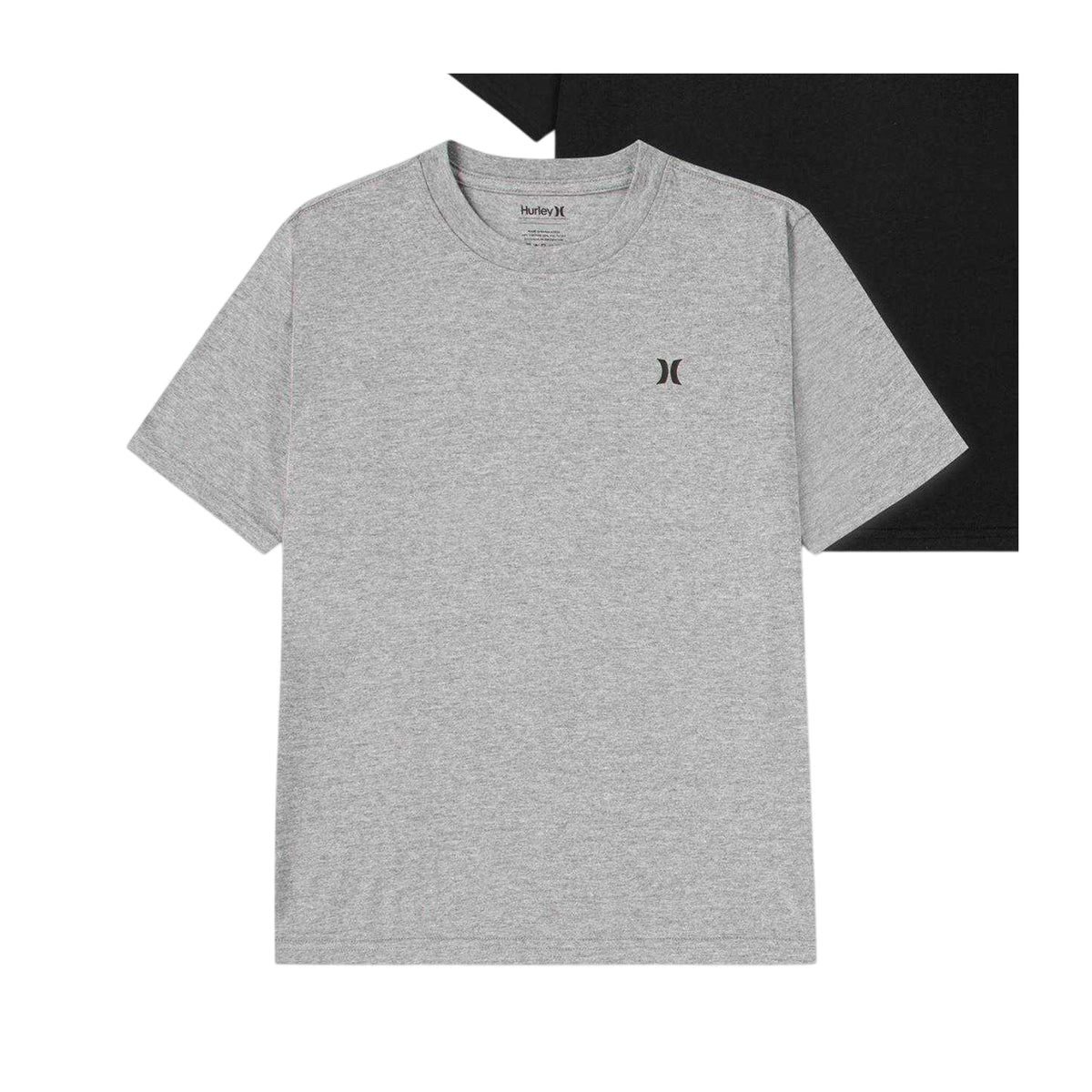 Dark Grey Heather - Side - Hurley Childrens-Kids Core Logo T-Shirt (Pack of 2)