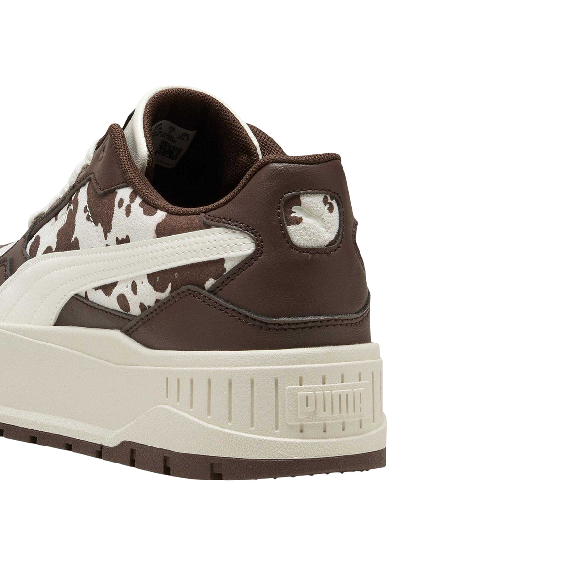 Brown - Pack Shot - Puma Womens-Ladies Karmen II Cow Print Synthetic Leather Platform Trainers