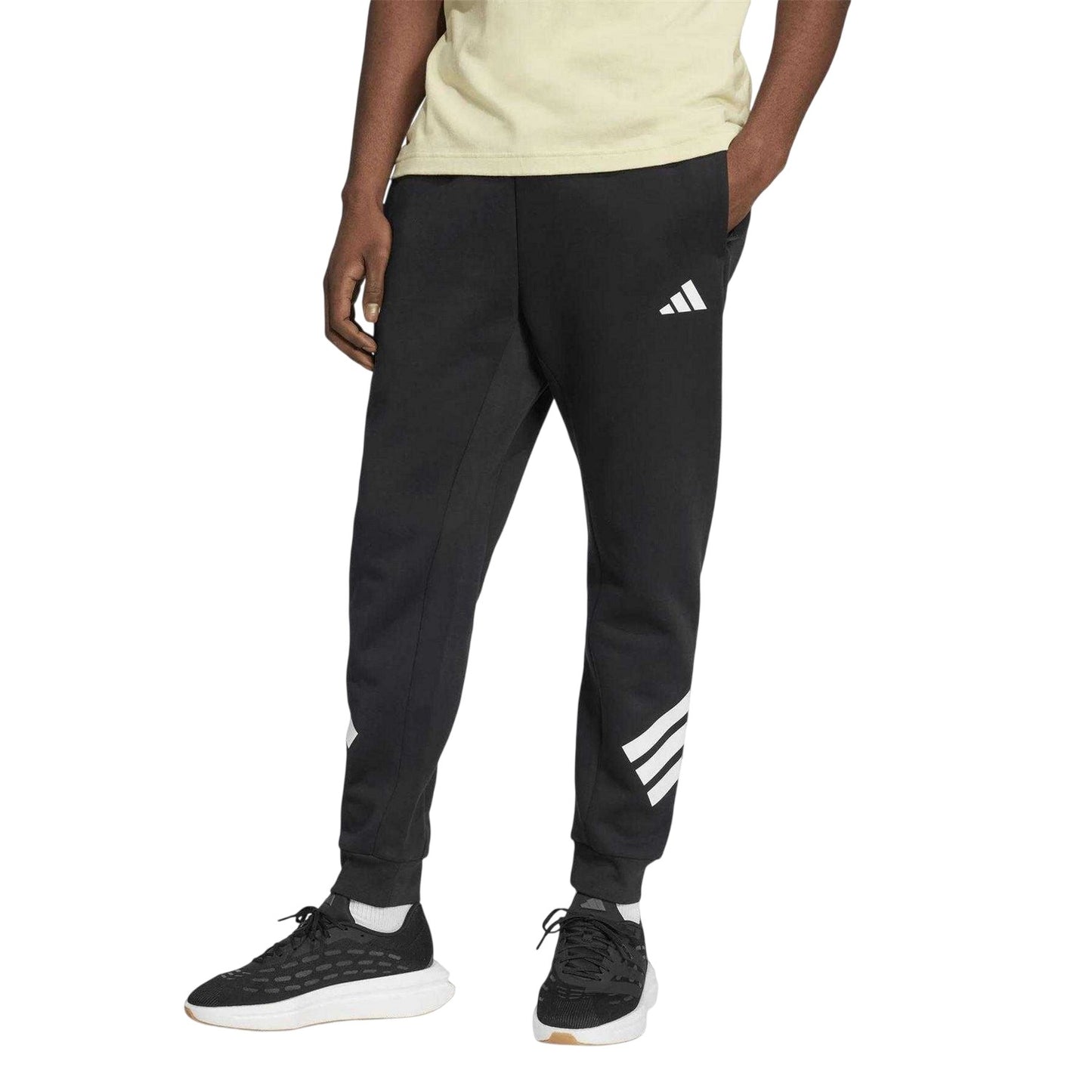 Black - Pack Shot - Adidas Mens 3S 3 Stripes Joggers