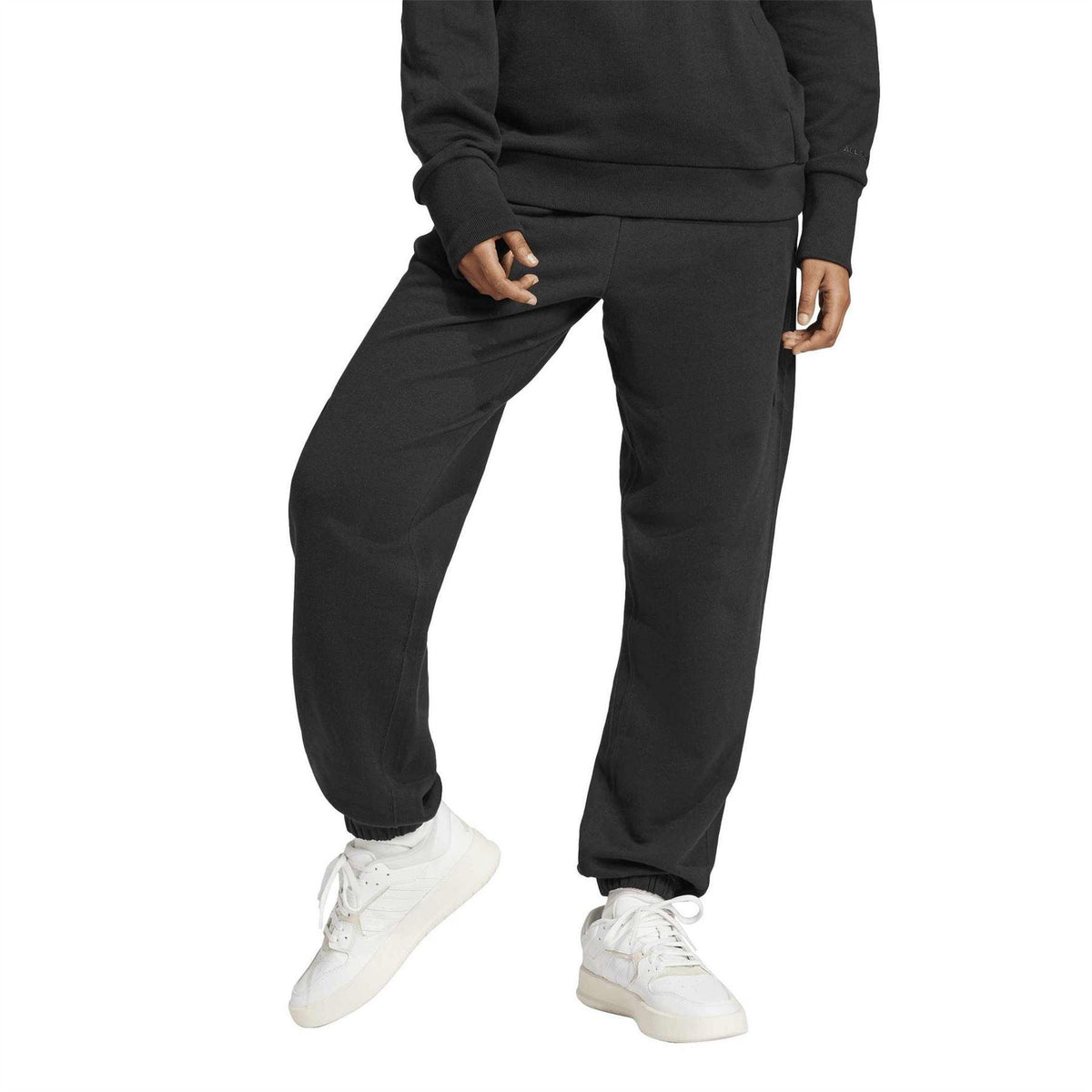 Black - Pack Shot - Adidas Womens-Ladies Elasticated Cuff Relaxed Fit Joggers