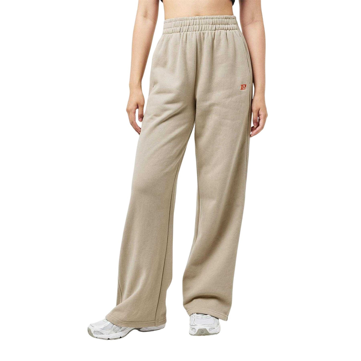 Oxford Tan - Pack Shot - PE Nation Womens-Ladies Fleece Open Hem Joggers