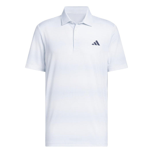 Sky Blue - Front - Adidas Mens Ultimate 365 Stripe Mesh Polo Shirt