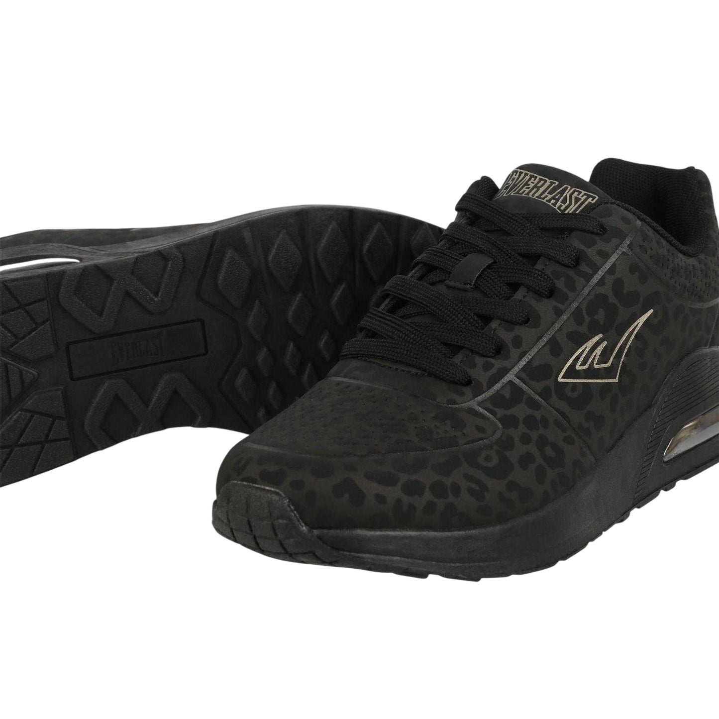 Black - Lifestyle - Everlast Womens-Ladies Kaiso Leopard Print Trainers