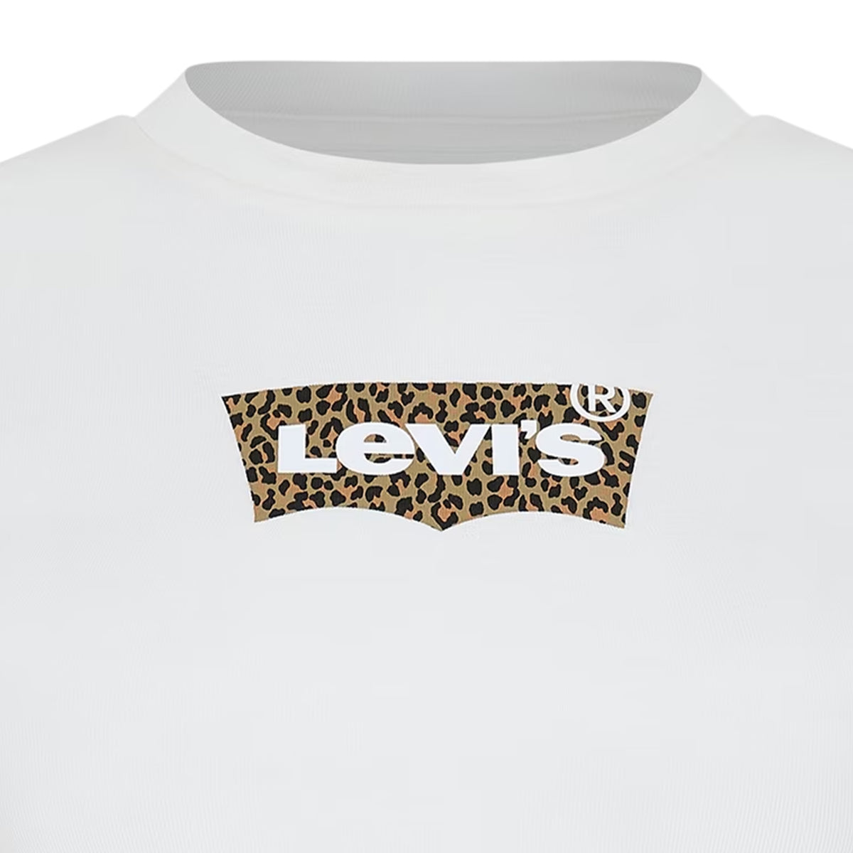 White - Side - Levis Womens-Ladies Logo Cropped Boxy T-Shirt