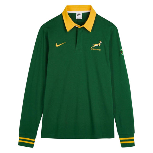 Green - Front - Nike Mens Springboks Classic 2026 Long-Sleeved Polo Shirt