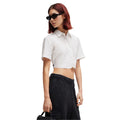 White - Lifestyle - Hugo Womens-Ladies Enovia Cropped Regular Blouse