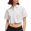White - Side - Hugo Womens-Ladies Enovia Cropped Regular Blouse