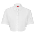 White - Front - Hugo Womens-Ladies Enovia Cropped Regular Blouse