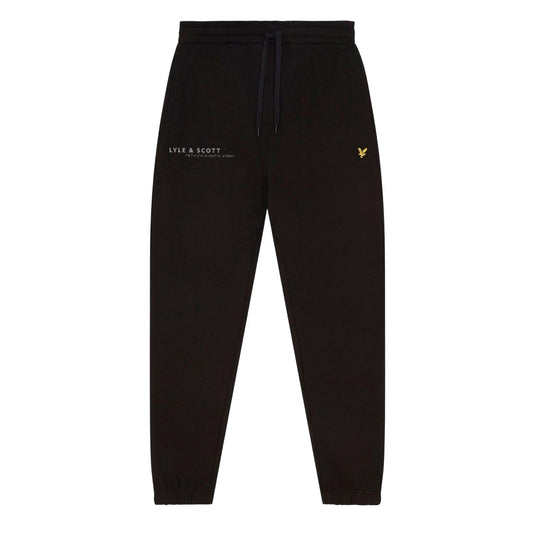 Black - Front - Lyle & Scott Mens Co-Ordinate Printed Slim Jogging Bottoms
