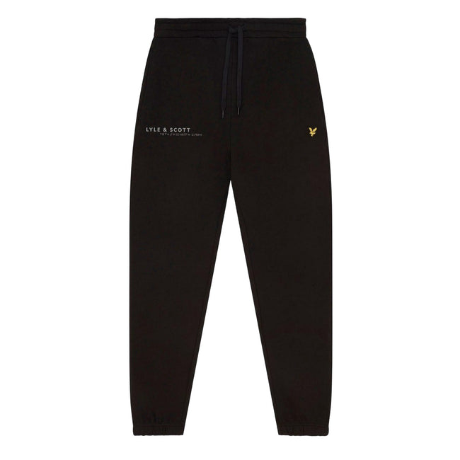 Black - Front - Lyle & Scott Mens Co-Ordinate Printed Slim Jogging Bottoms