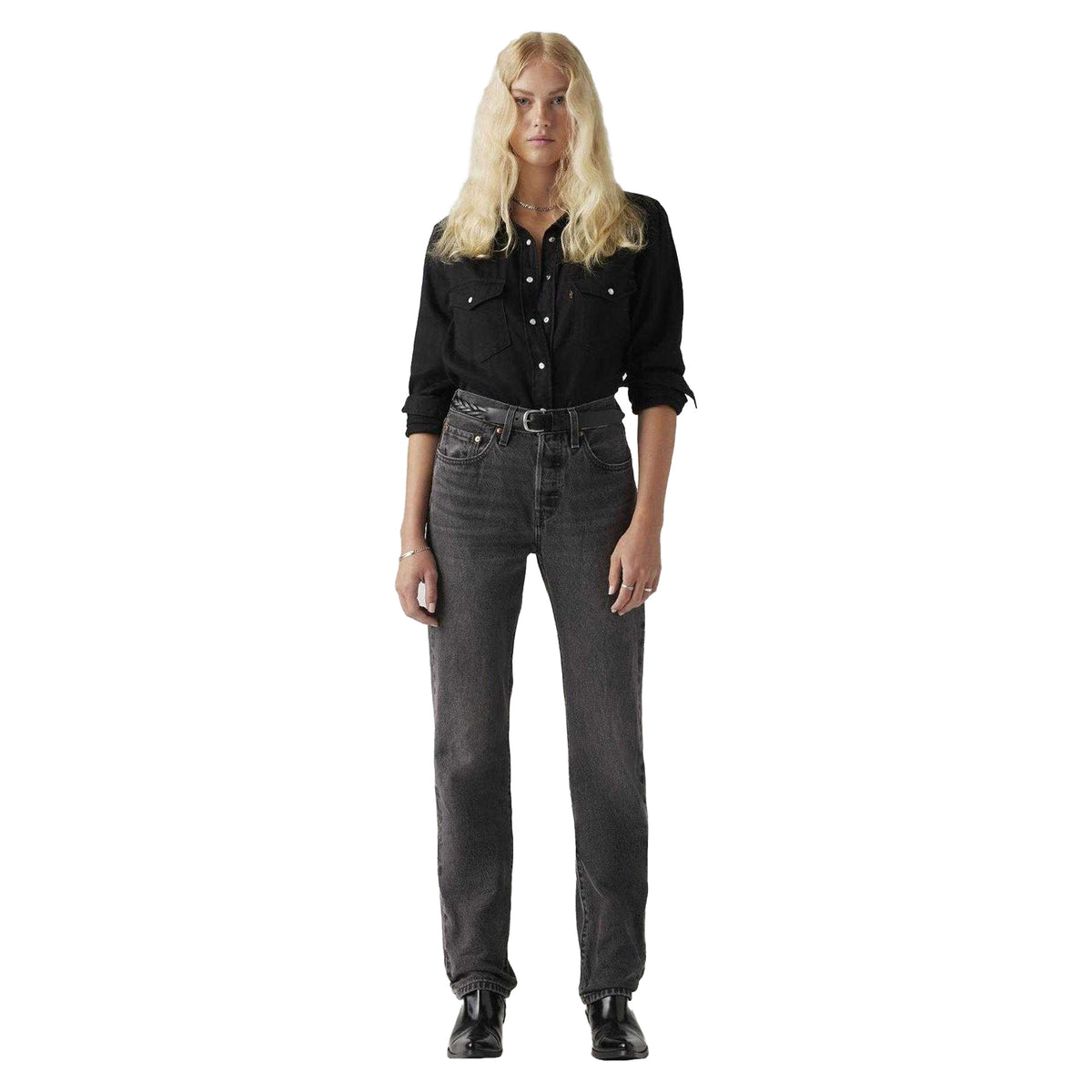 Off Topic - Pack Shot - Levis Womens-Ladies 501 5 Pockets Straight Jeans