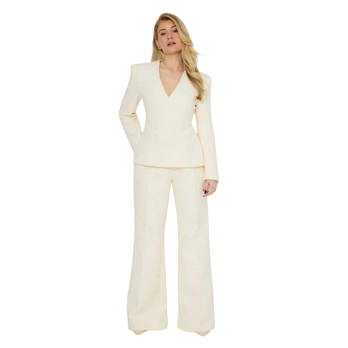 Cream - Lifestyle - Odd Muse Womens-Ladies Wide Leg Trousers