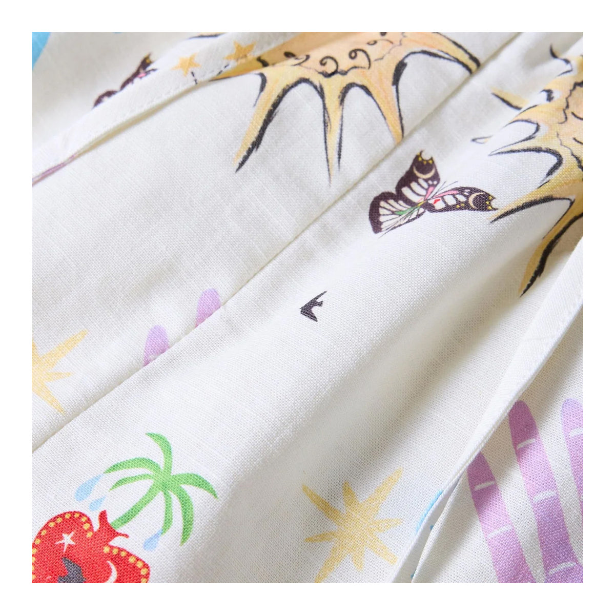 Cream - Side - Never Fully Dressed Womens-Ladies Woven Graphic Print Relaxed Fit Track Shorts
