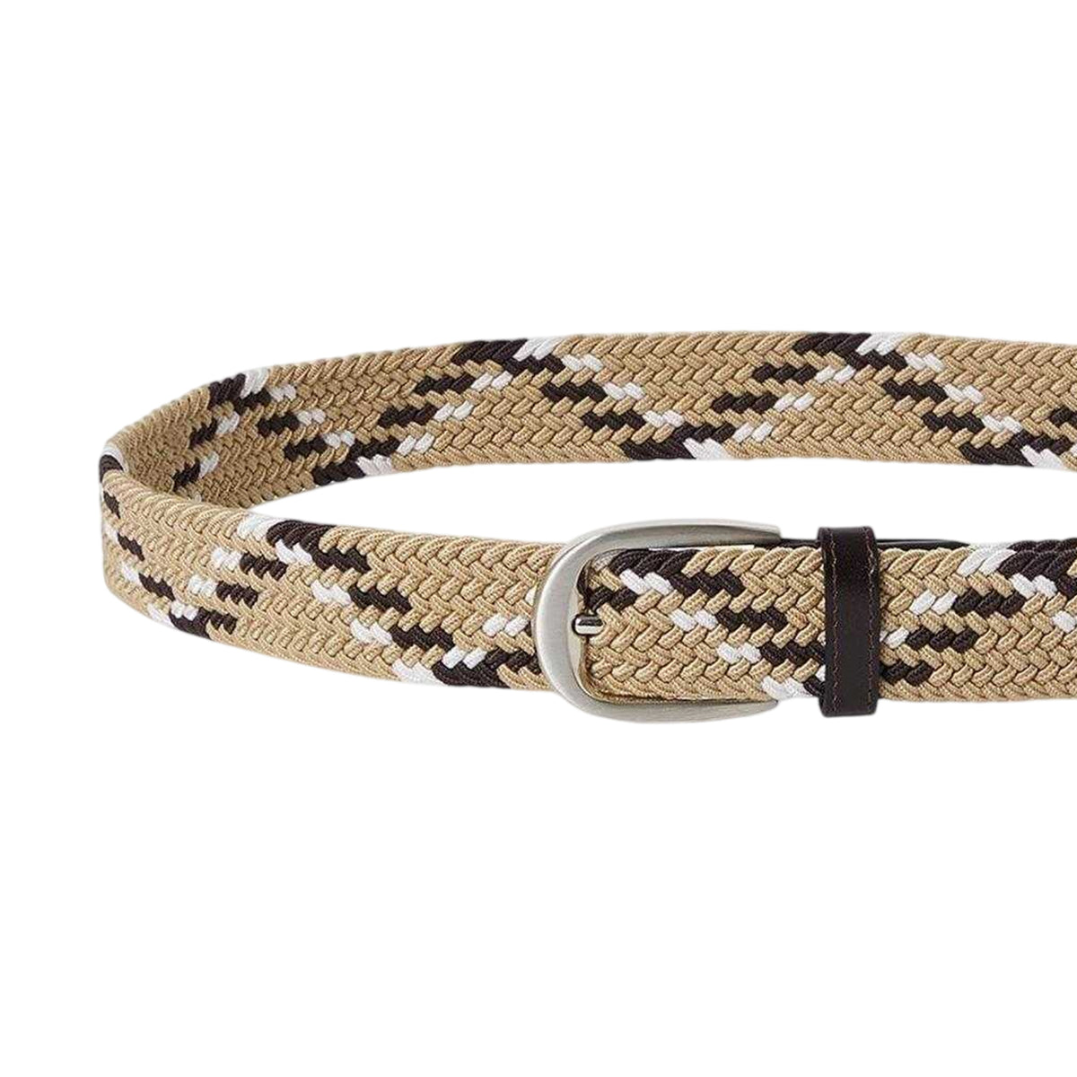 Natural-Mixed - Back - Osprey Mens Sam Woven Leather Belt