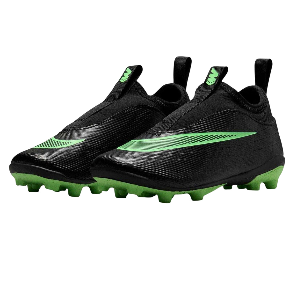 Black-Green - Pack Shot - Nike Childrens-Kids Firm Ground Football Boots
