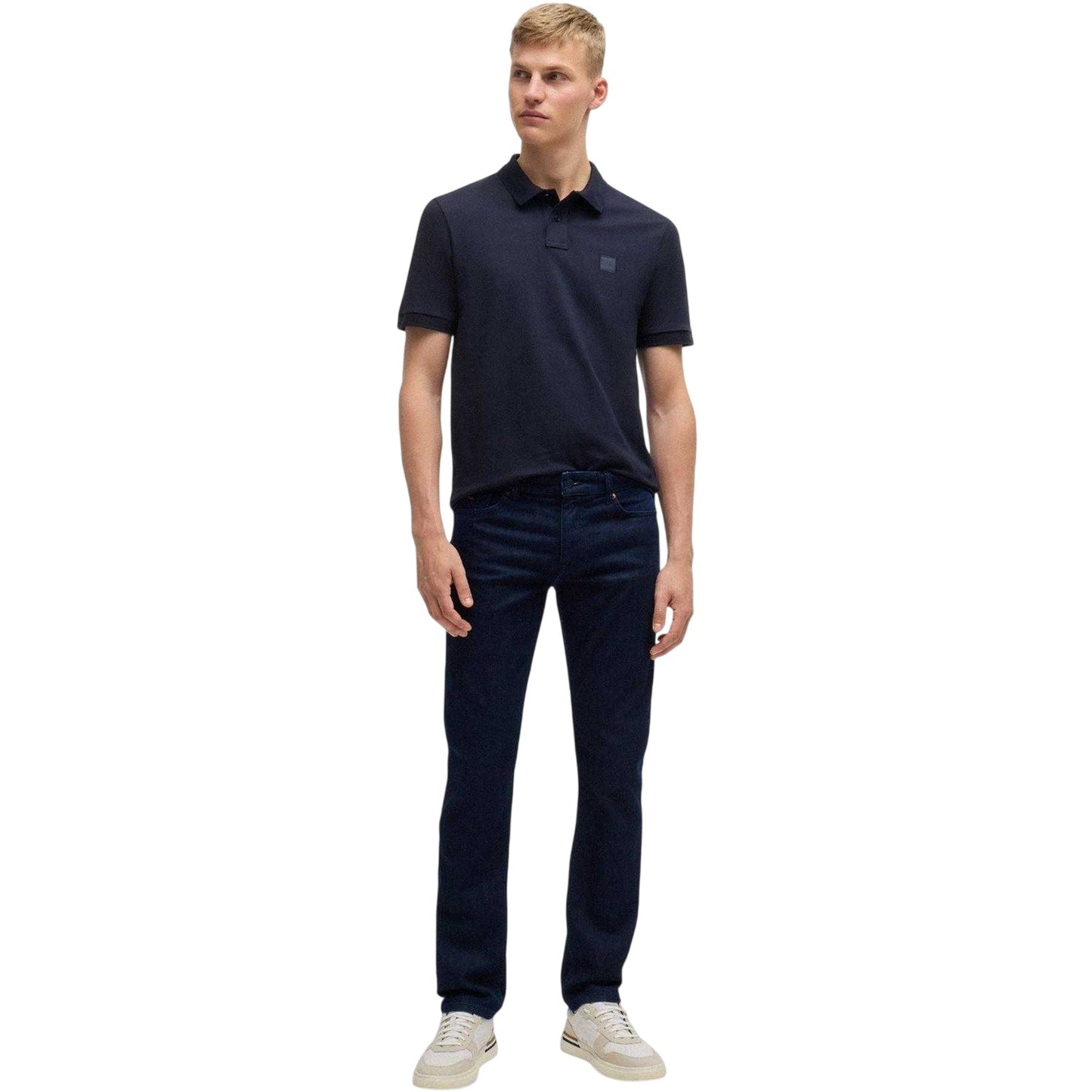 Navy - Pack Shot - Hugo Boss Mens Delaware BC Slim Jeans