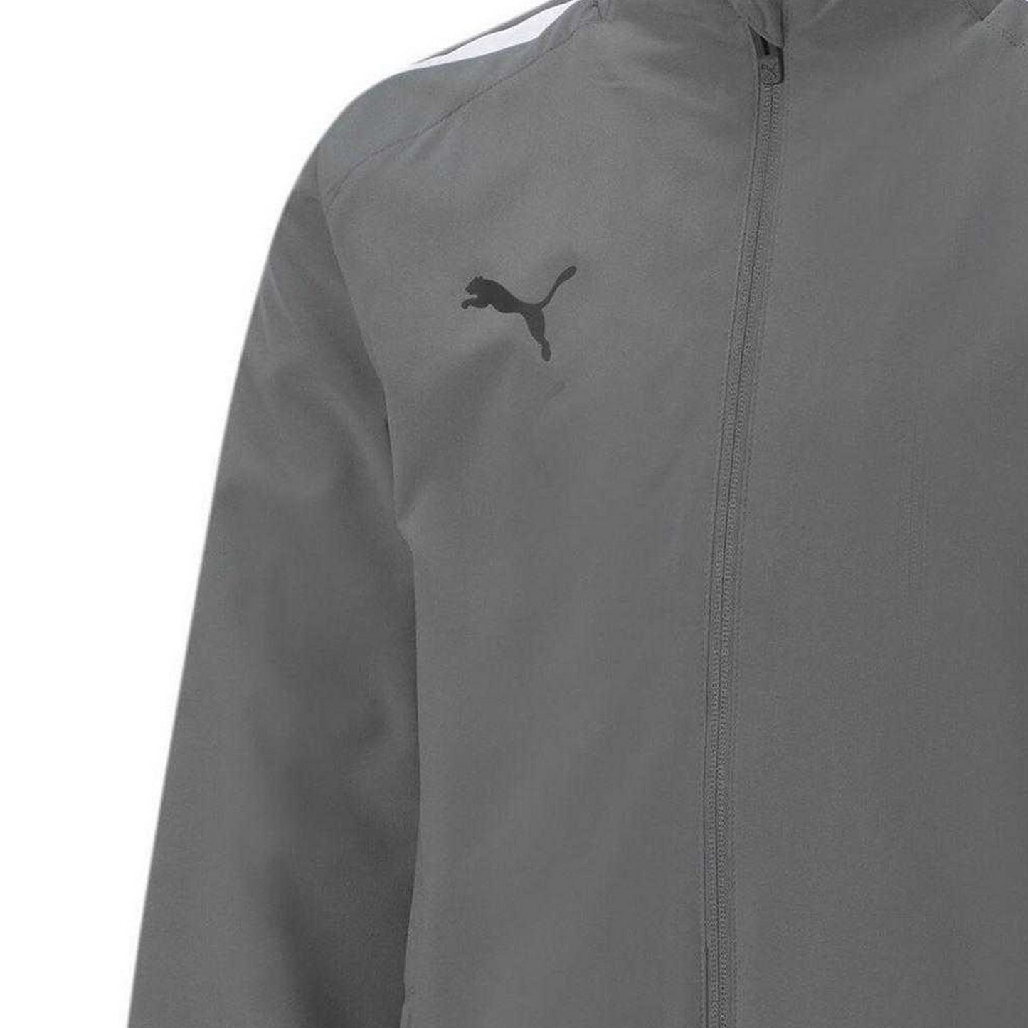 Smoked Grey-White - Side - Puma Childrens-Kids TeamLIGA Sideline Lightweight Tracksuit Top