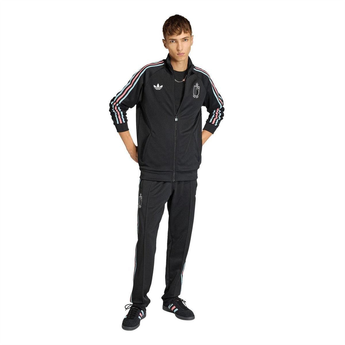 Black-Red - Pack Shot - Adidas Mens FIFA World Cup 2026 Belgium Track Top