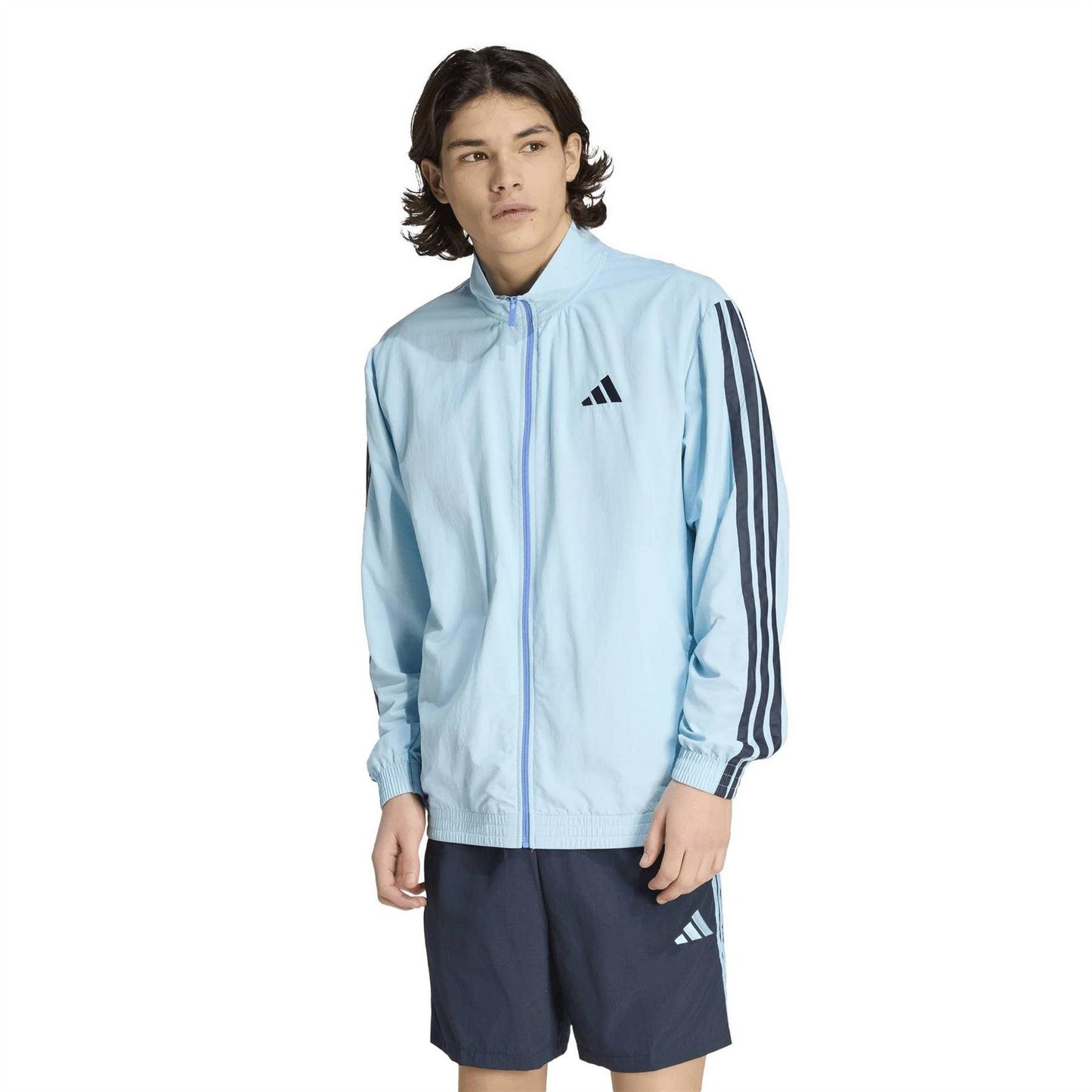 Ice Blue-Night - Pack Shot - Adidas Mens Stripes Tracksuit Top
